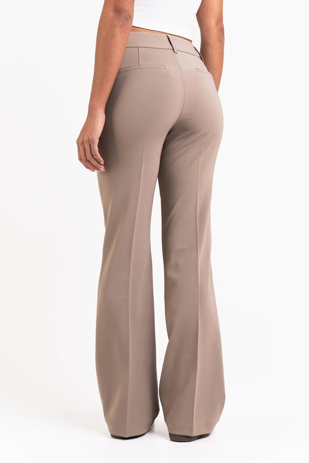 Ava 01Mid Bootcut Kostymbyxor - Beige - Image 5