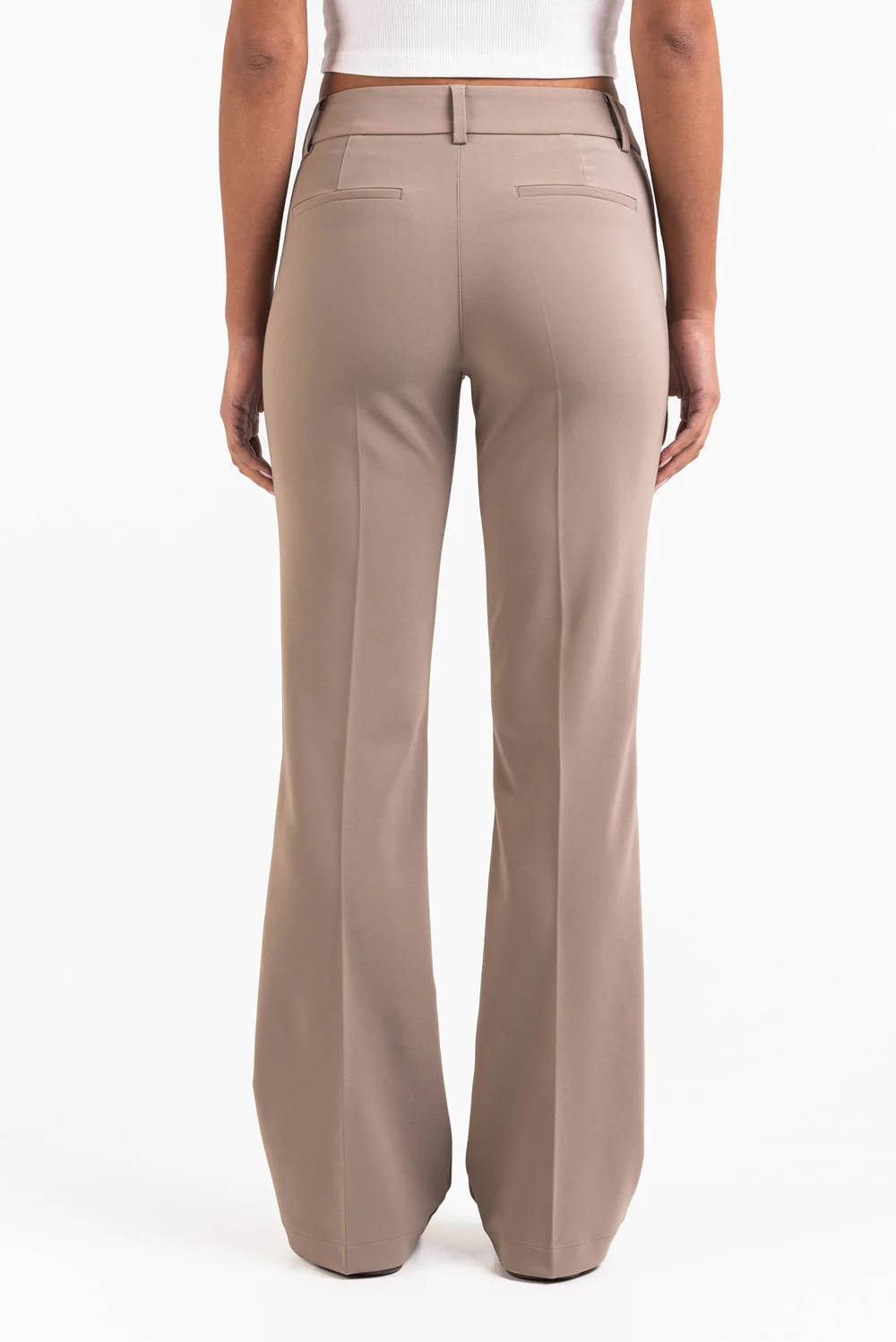 Ava 01Mid Bootcut Kostymbyxor - Beige - Image 6