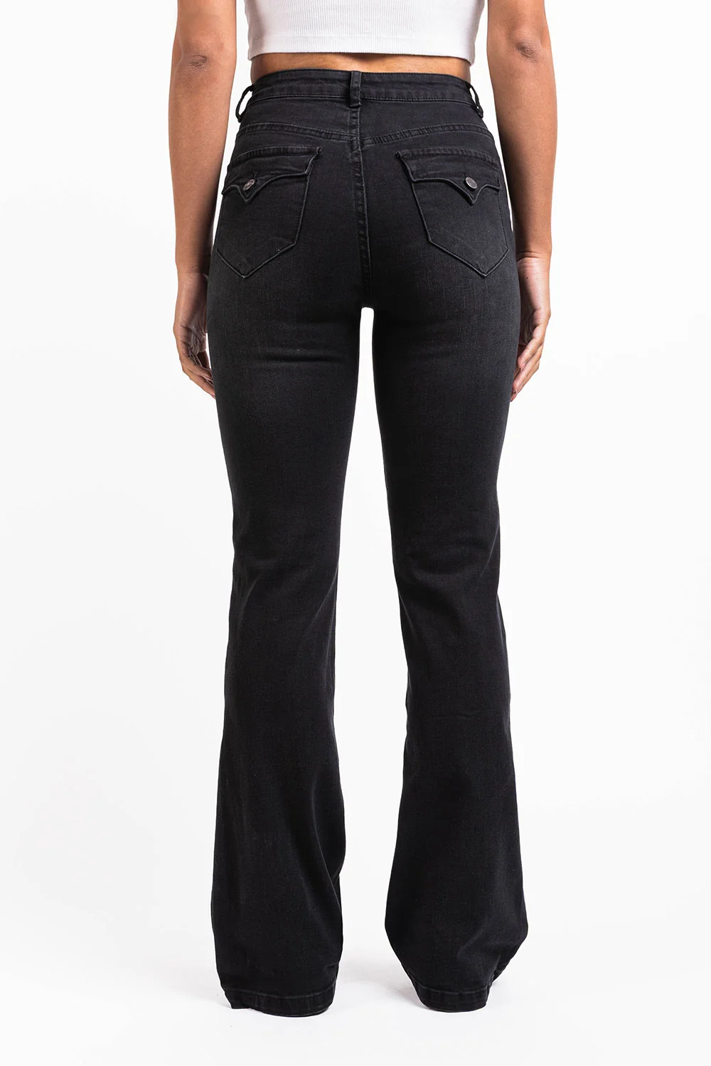 Claire 01High Bootcut Jeans - Washed Black - Image 5