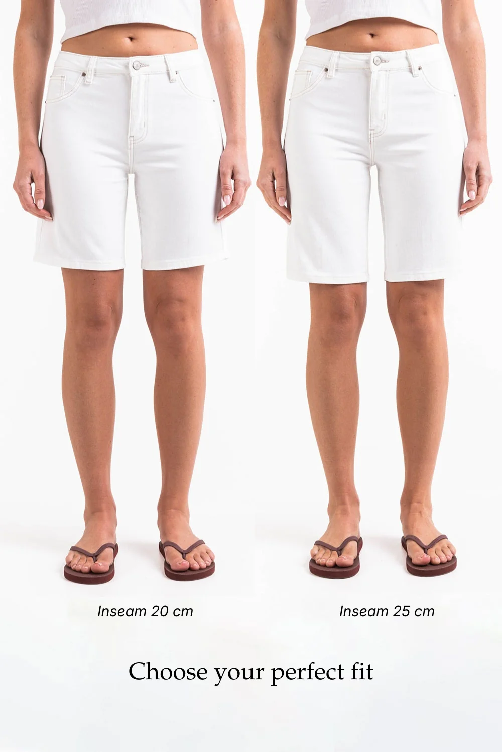 Disa 02Mid 25cm Raka Jeansshorts - White - Image 3