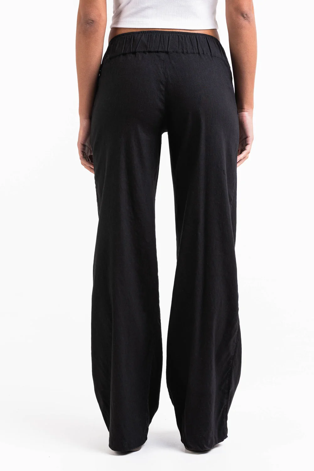 Mabel 03Low LinStretch Raka Linnebyxor - Black - Image 4