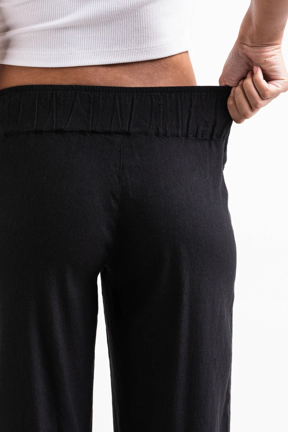 Mabel 03Low LinStretch Raka Linnebyxor - Black - Image 5