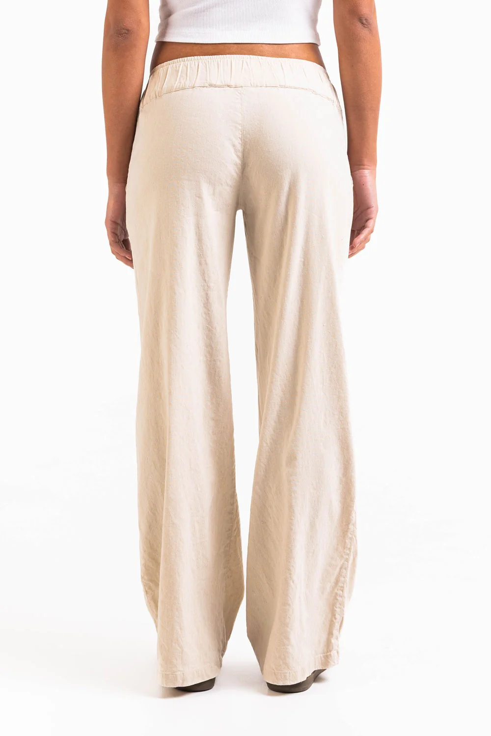 Mabel 03Low LinStretch Raka Linnebyxor - Linen Beige - Image 6