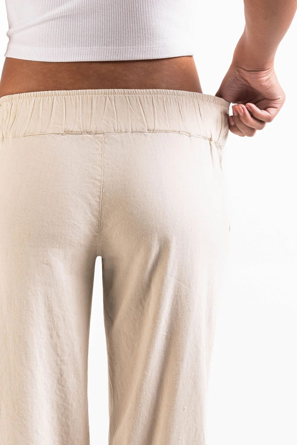 Mabel 03Low LinStretch Raka Linnebyxor - Linen Beige - Image 7
