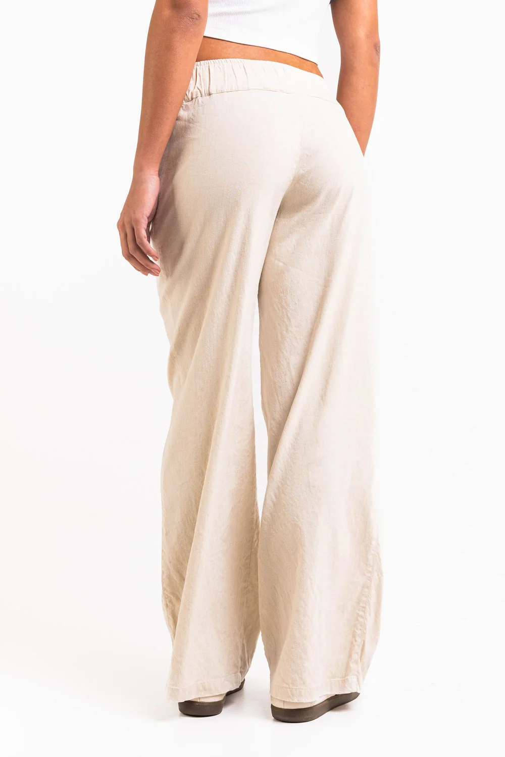 Mabel 03Low LinStretch Raka Linnebyxor - Linen Beige - Image 8