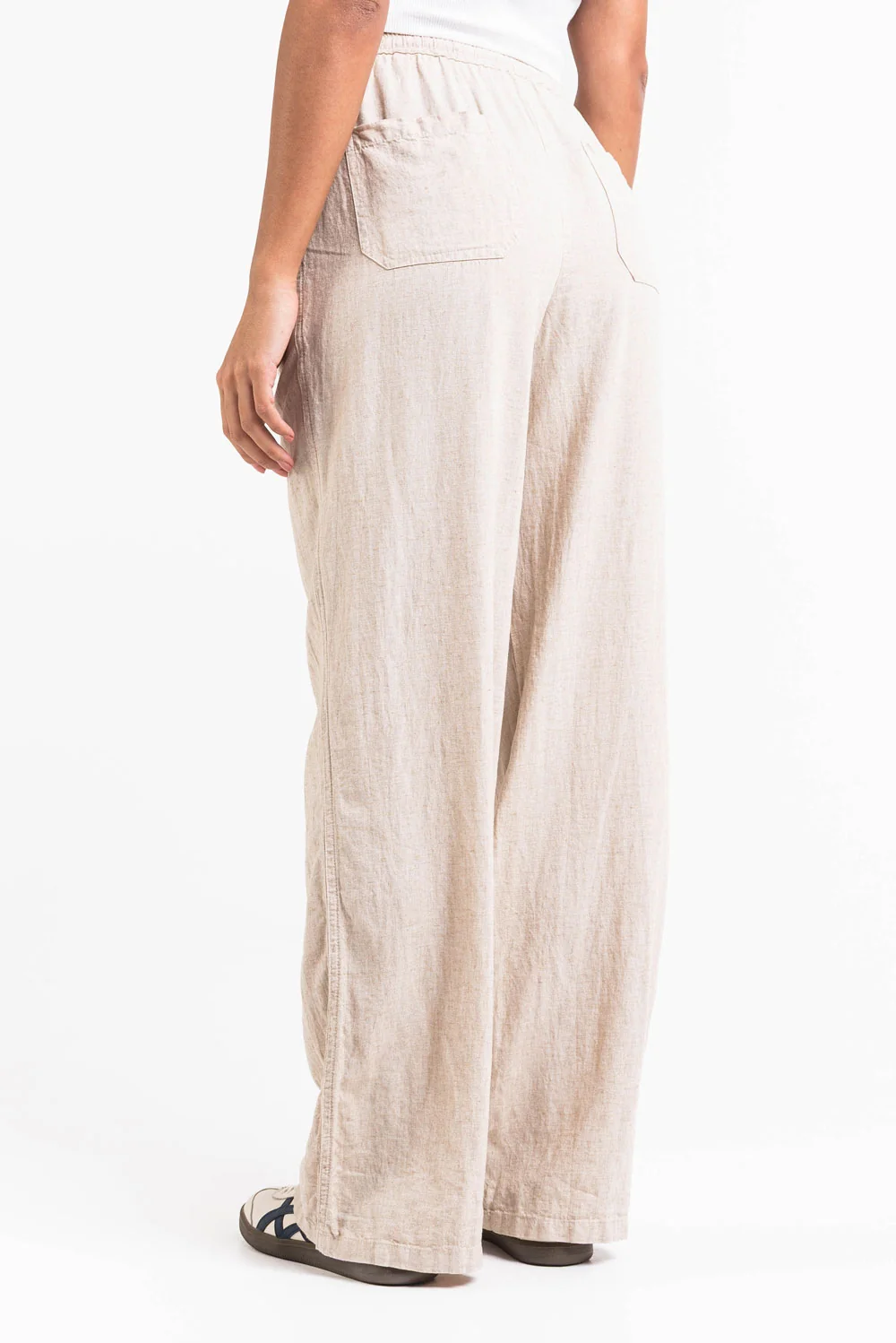 Mila 01High Raka Linnebyxor - Linen Beige - Image 2