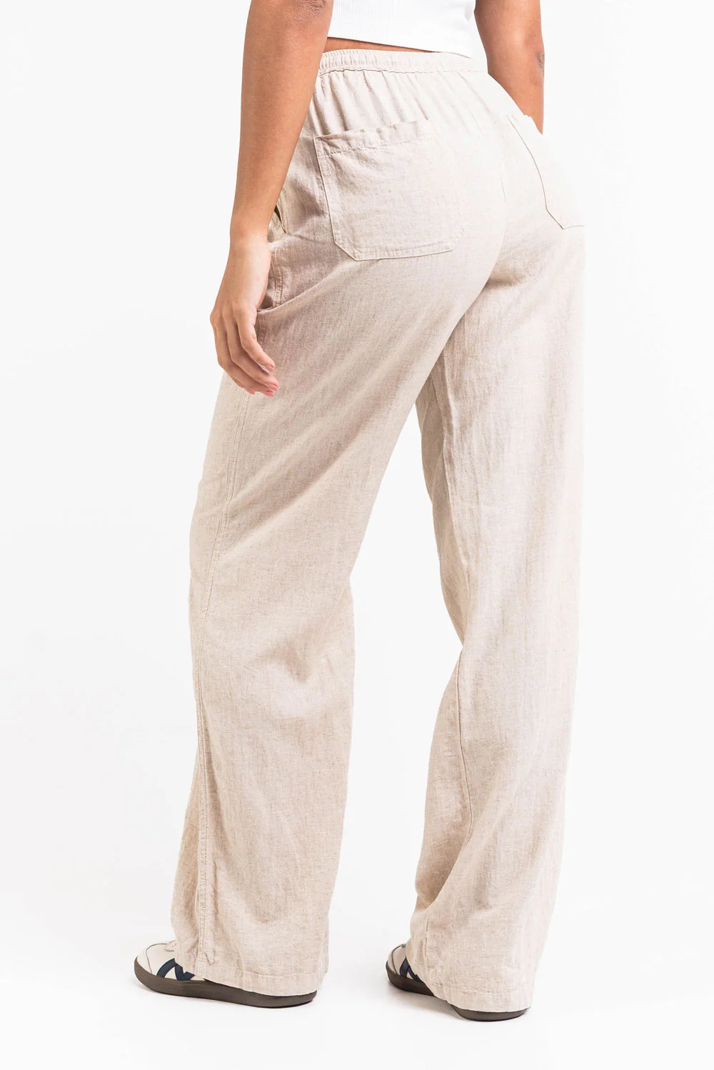 Mila 01High Raka Linnebyxor - Linen Beige - Image 4