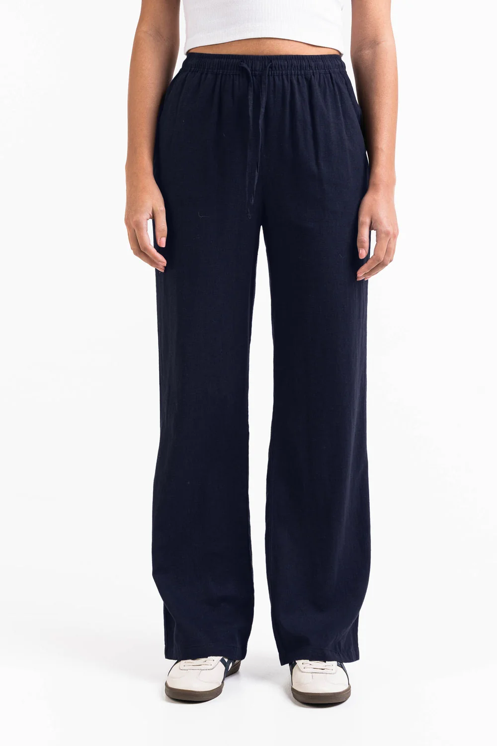 Mila 01High Raka Linnebyxor - Navy - Image 4