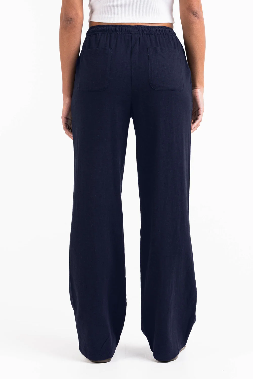 Mila 01High Raka Linnebyxor - Navy - Image 5