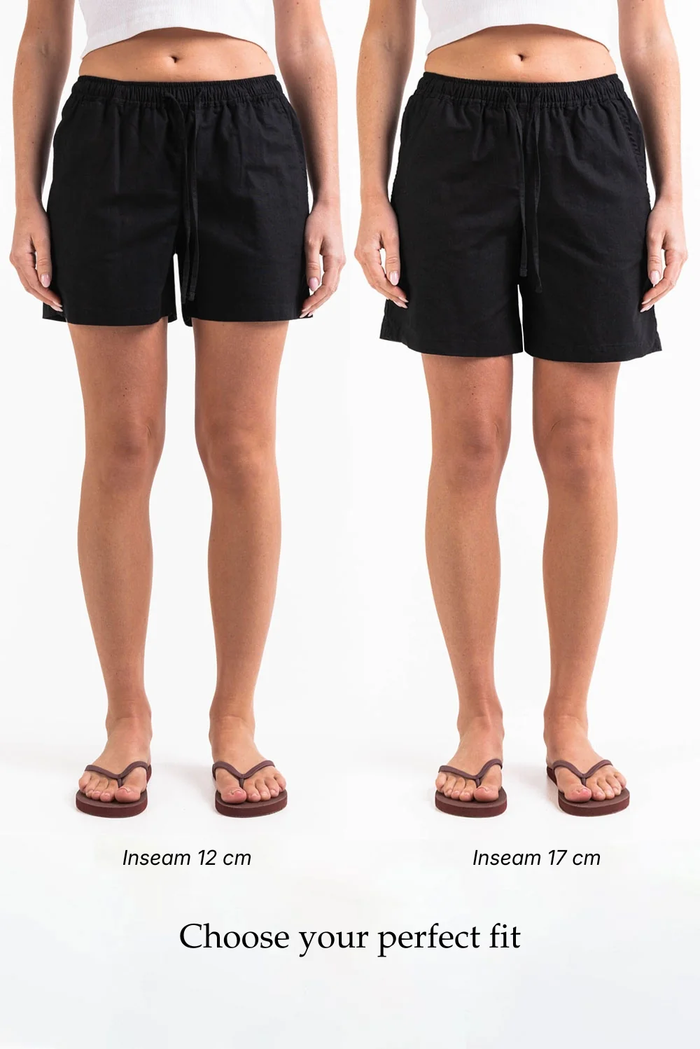Mila 02Mid 12cm Linneshorts - Black - Image 3