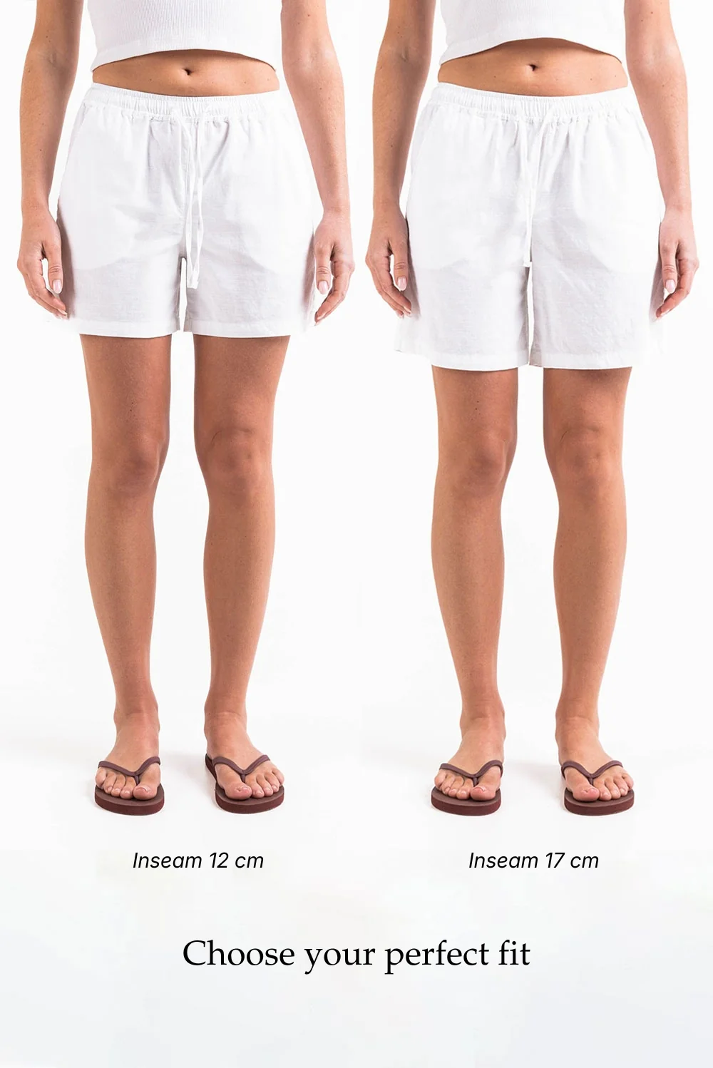 Mila 02Mid 12cm Linneshorts - White - Image 3