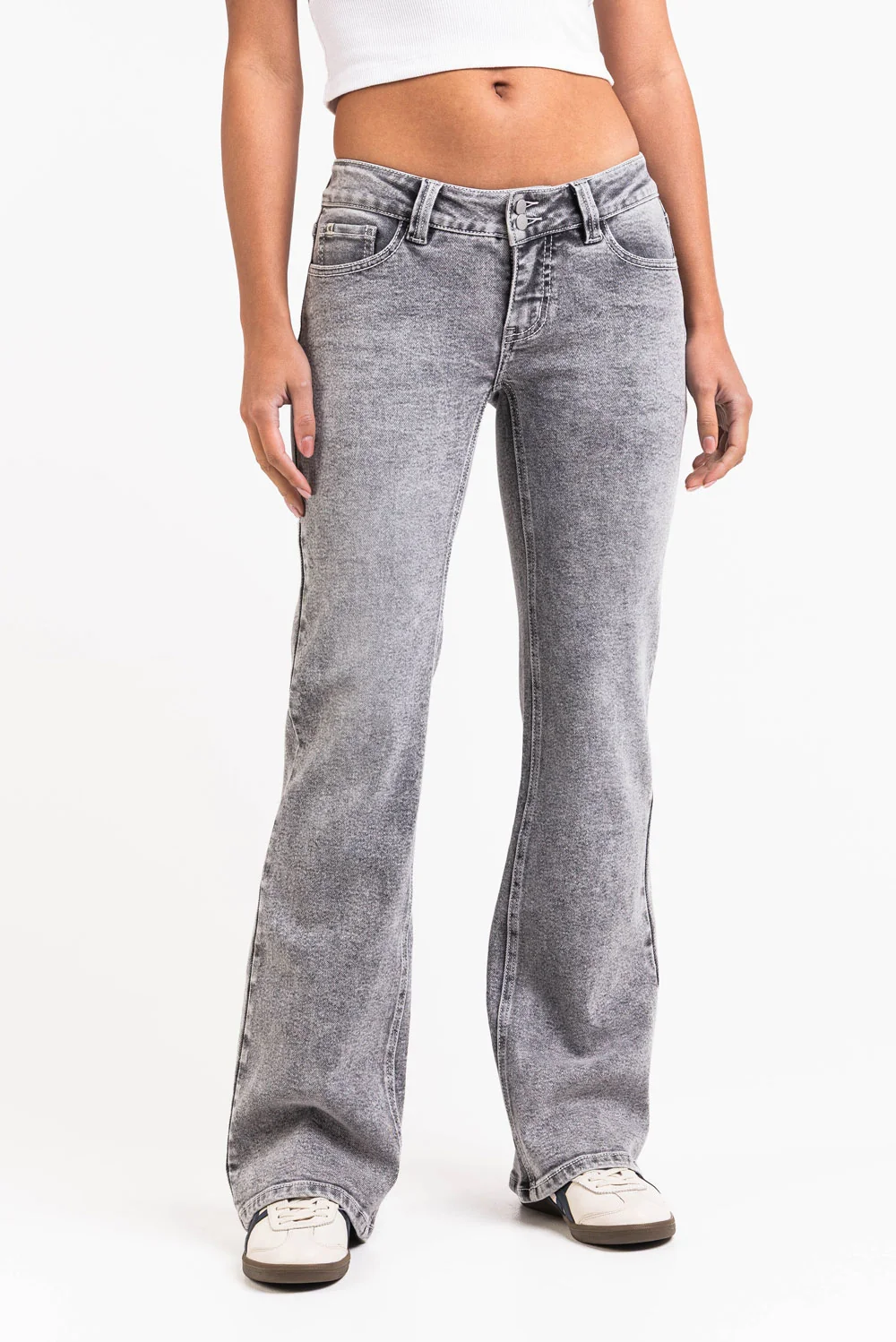Taylor 07UltraLow Bootcut Jeans - Acid Grey - Image 2